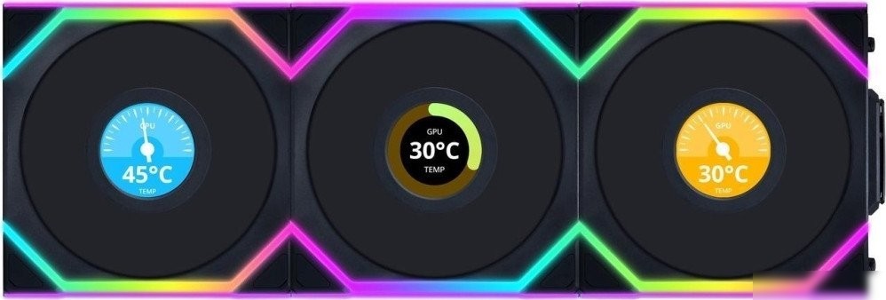 Комплект вентиляторов для корпуса с контроллером Lian Li Uni Fan SL 120 Wireless LCD Reverse G99.12RSLLCD1W3B.R0