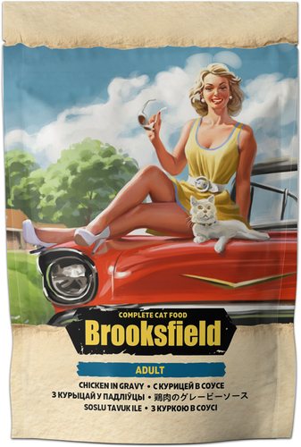 Пресервы Brooksfield Adult Cat Chicken курица в соусе 85 г