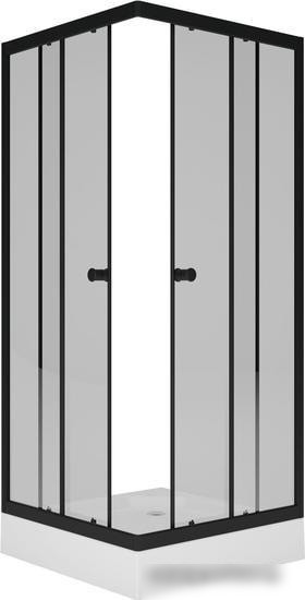 Душевой уголок Метакам Universal Black 80x80 KKS_013566 (прозрачное стекло)