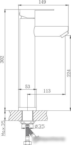 Смеситель Haiba HB11801 (нержавеющая сталь)
