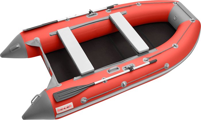 Моторно-гребная лодка Roger Boat Hunter 3200 (без киля, красный/серый)