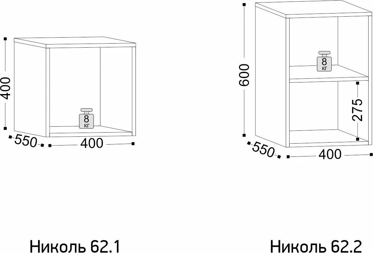 Антресоль Ивару Николь 62.2 (кашемир)