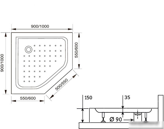 Душевой поддон RGW LUX/TN-TR 16180500-41 100x100