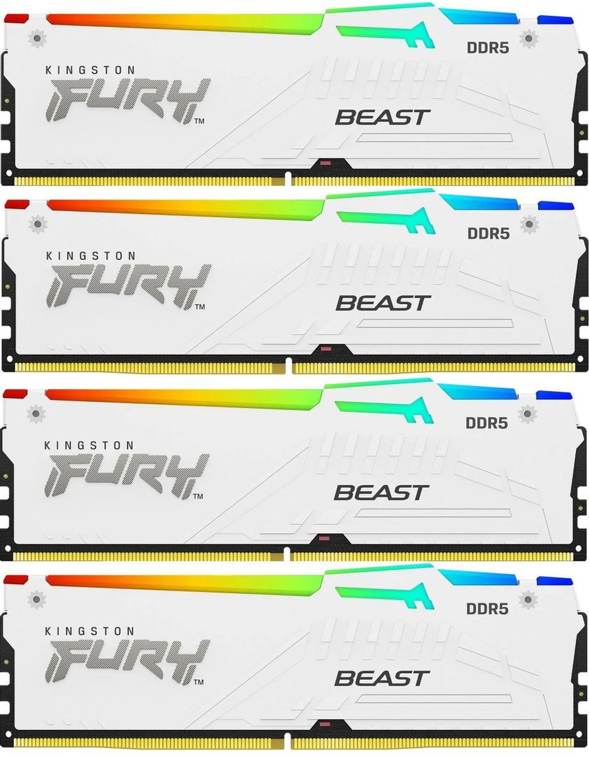 Оперативная память Kingston FURY Beast RGB 4x16ГБ DDR5 5200 МГц KF552C40BWAK4-64