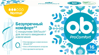 Тампоны без аппликатора O.b. Pro Comfort Normal (16 шт)