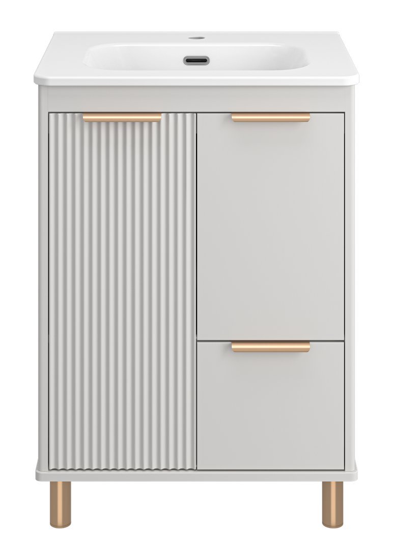 Brevita Тумба с умывальником Risacca Crema 60 RIS-06060-0342Я+B-OND060-01 (серый кашемир)