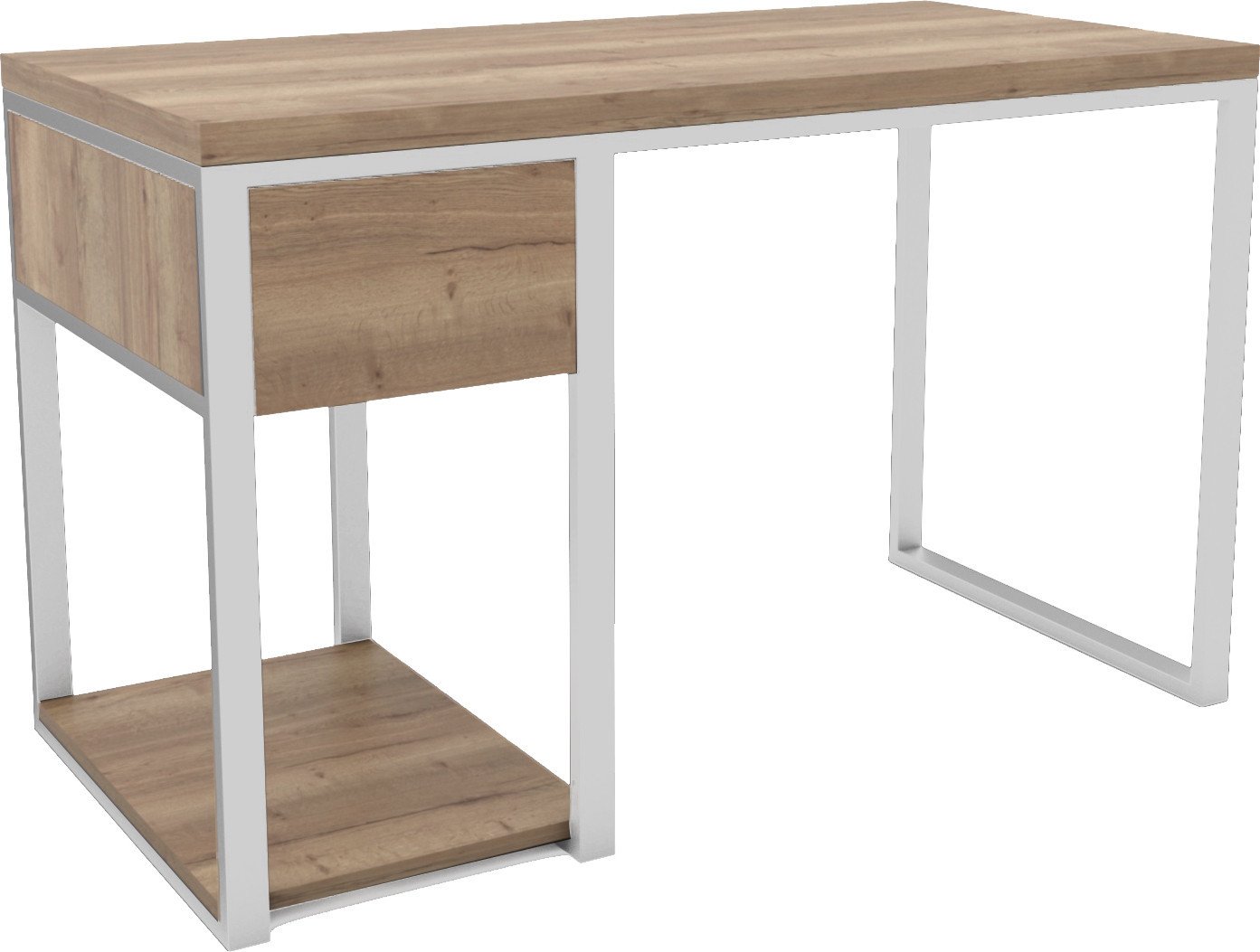 Стол Hype Mebel Дэск 110x50 (белый/дуб галифакс натуральный)