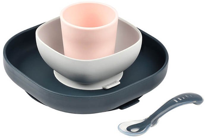 Набор детской посуды Beaba Coffret Repas Silicone Night Blue 913506