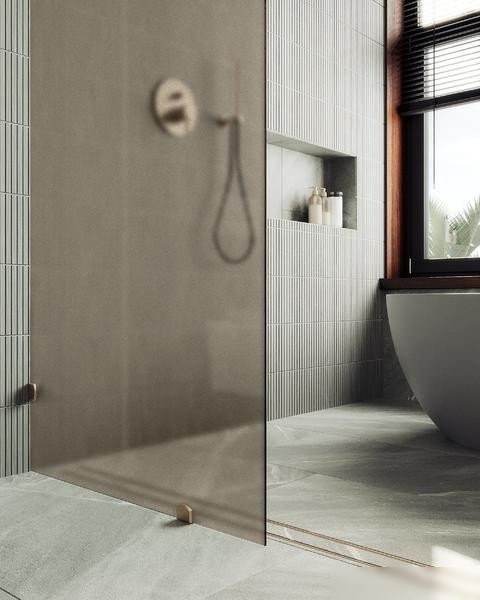 Душевая стенка MaybahGlass 79x195 MGD-265-2 (бронзовое матовое стекло/бронза)