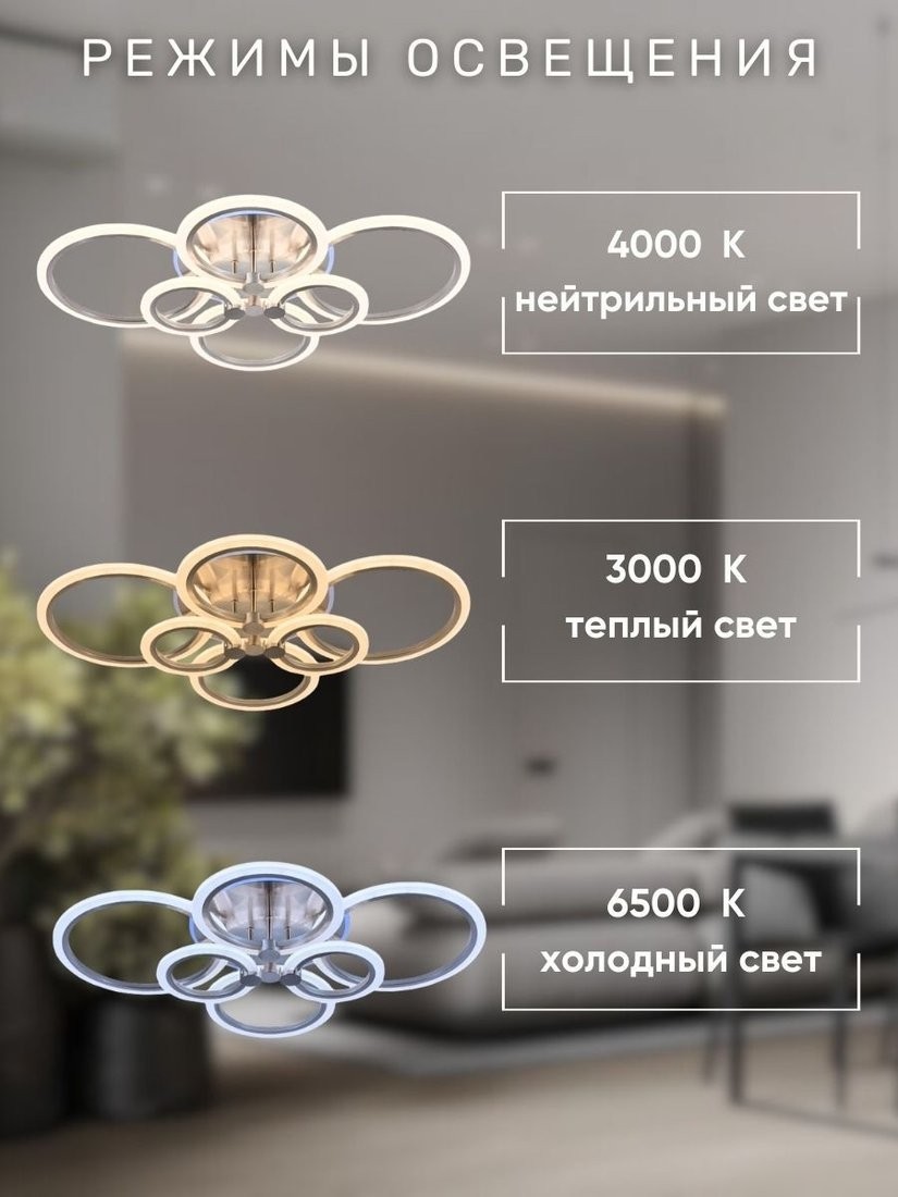 Припотолочная люстра Aitin Pro MX30075/6 (серебро RGB)