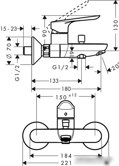 Смеситель Hansgrohe Logis E 71403000