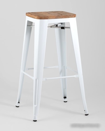 Табурет Stool Group TOLIX WOOD барный (белый) глянцевый