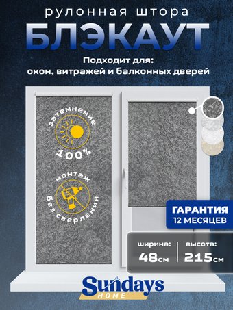 Рулонные шторы Sundays Home LM 97-24 48х215 (темно-серый)