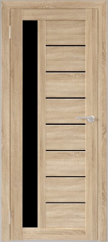 Межкомнатная дверь Юни Бона 04 (ч) 60x200 (дуб сонома/черное белое)