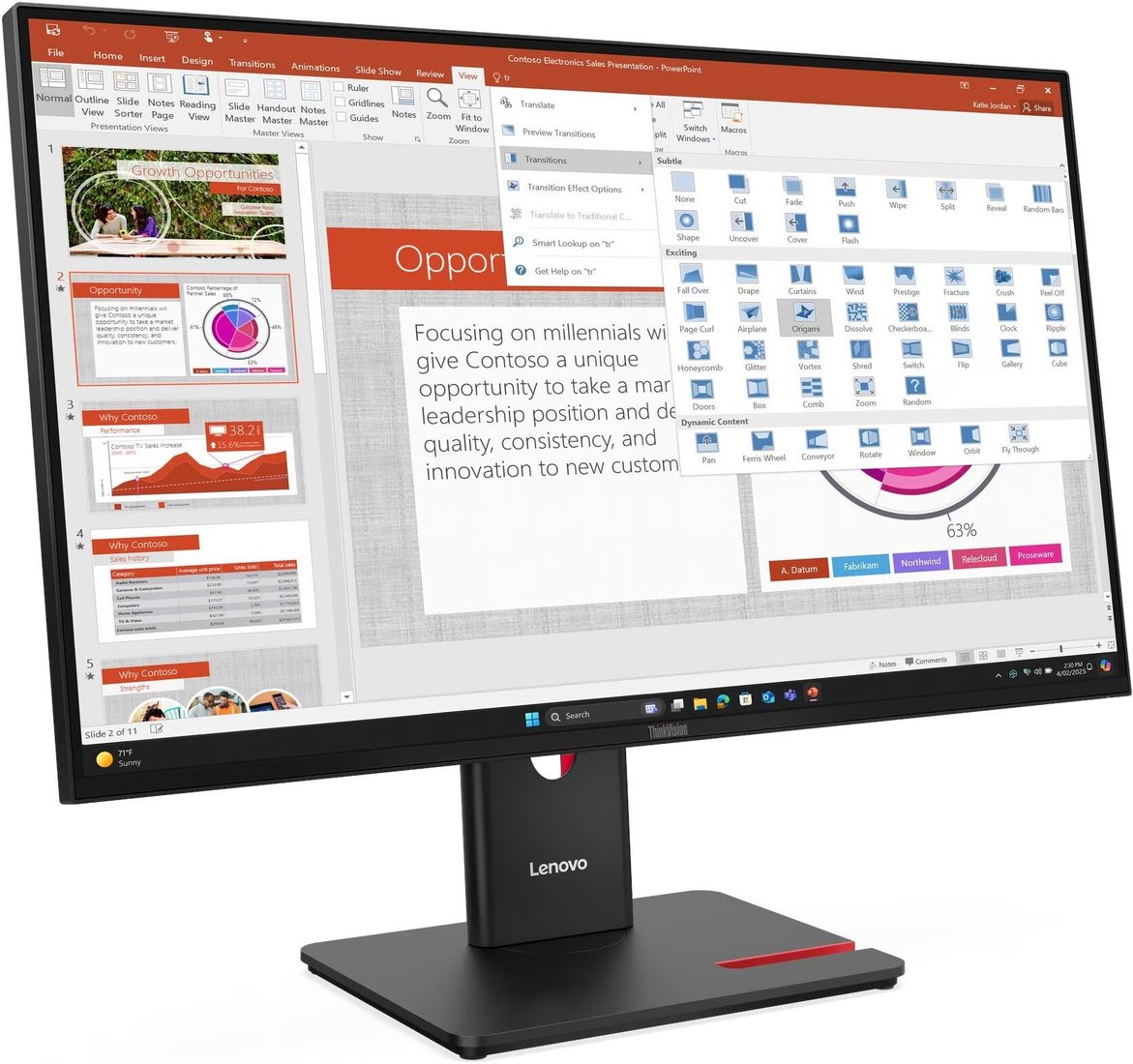 Монитор Lenovo ThinkVision T27-40 64A5MAT6EU