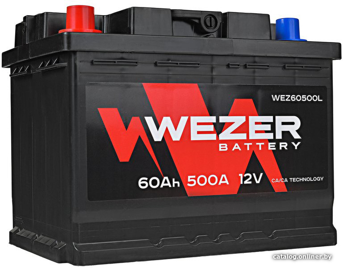 Автомобильный аккумулятор Wezer WEZ60500L (60 А·ч) Автомобильный аккумулятор Wezer WEZ60500L (60 А·ч)