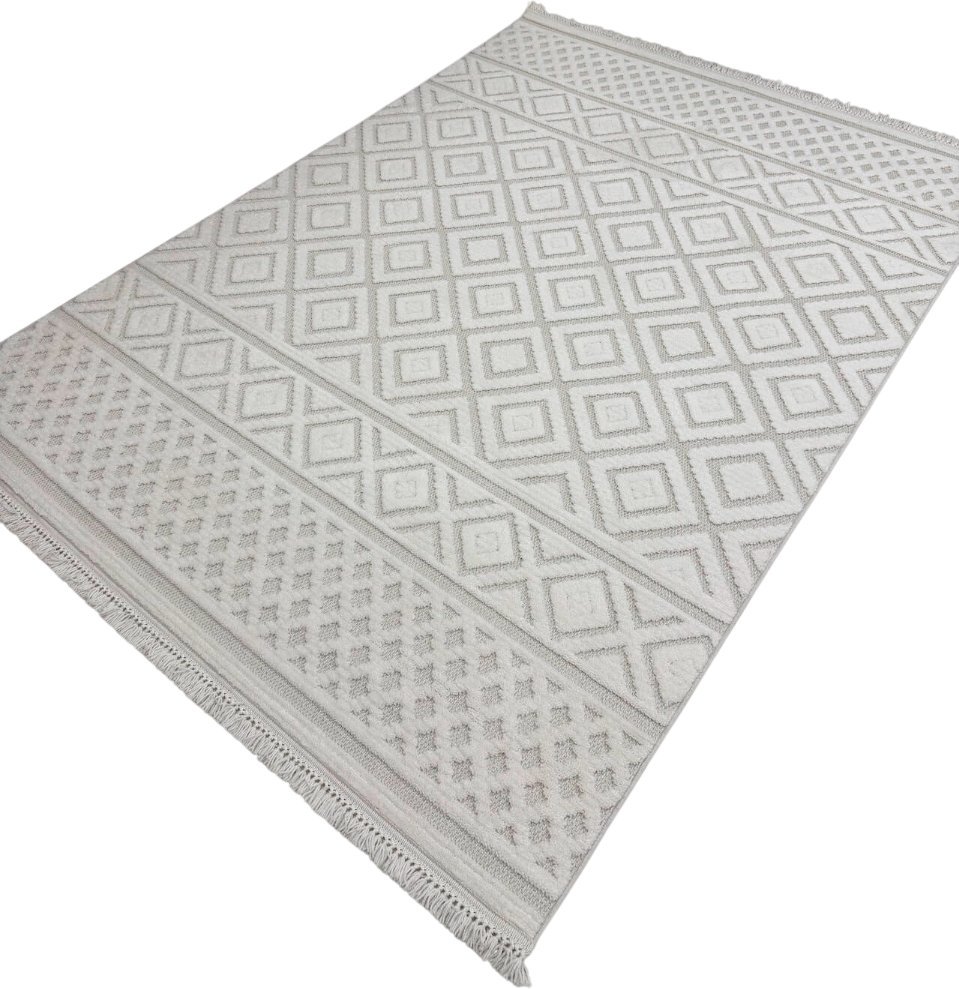 Ковер для жилой комнаты Radjab Carpet Поло Прямоугольник PL 200 12564RK (2.4x3.4, Cream)