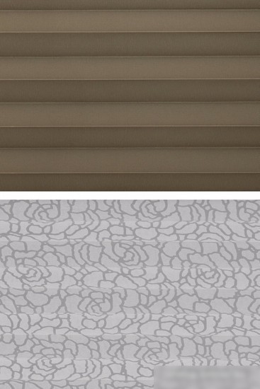 Плиссе Delfa Basic Uni СПШ- 3128/1102 Basic Transparent (48x160, тауп/белый)