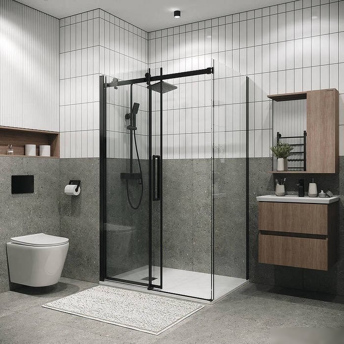 Душевой уголок Grossman Classic 100x80x195 120.K33.04.1080.21.00 (черный матовый/стекло прозрачное)