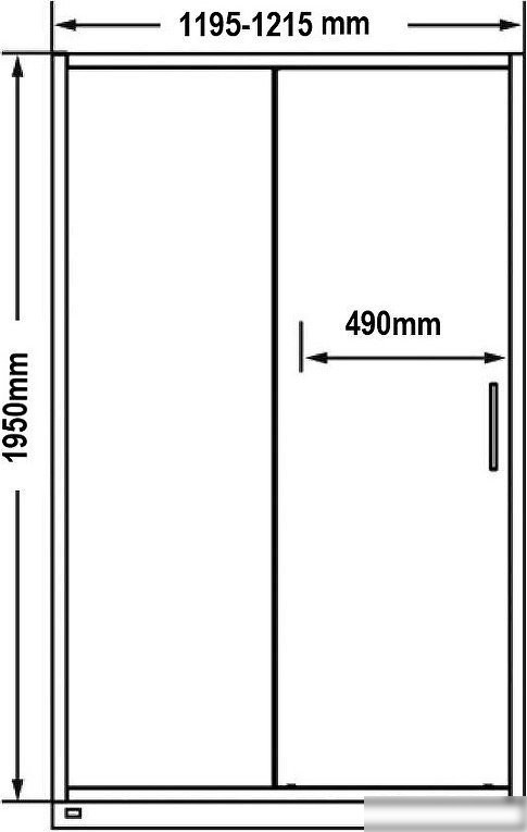 Душевая дверь MaybahGlass 195x120 MGD-1284-5 (графит стекло/хром матовый)