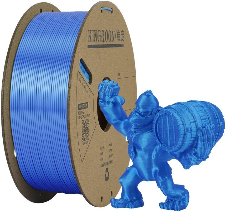 Филамент Kingroon PLA Silk 1.75 мм NSC007 (1 кг, синий)