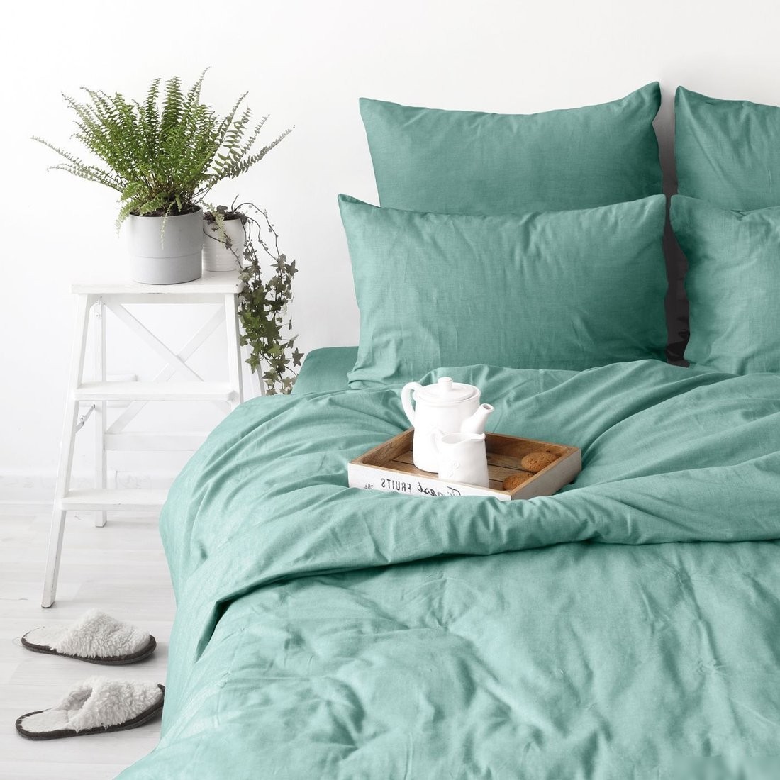 Постельное белье Verossa Melange 180x215 776139 (Emerald)