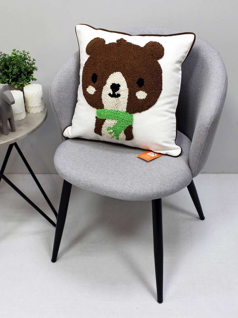 Чехол на подушку Matex Tufted Toys ALEX-58 (белый/коричнеый/зеленый)