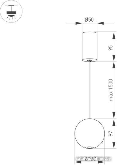 Люстра средней высоты Arlight SP-ELEMENTA-ORB-R100-9W Warm3000 032765