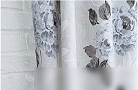 Комплект штор Delfa СШД-050 Flowers/21 (160x250, серые цветы)