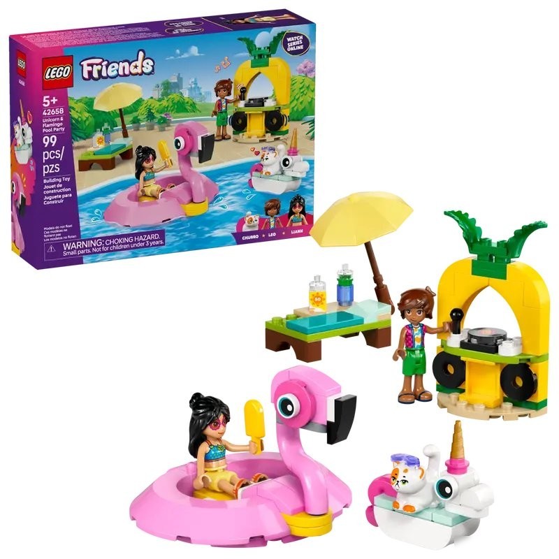 Конструктор LEGO Friends Вечеринка у бассейна с единорогами и фламинго 42658