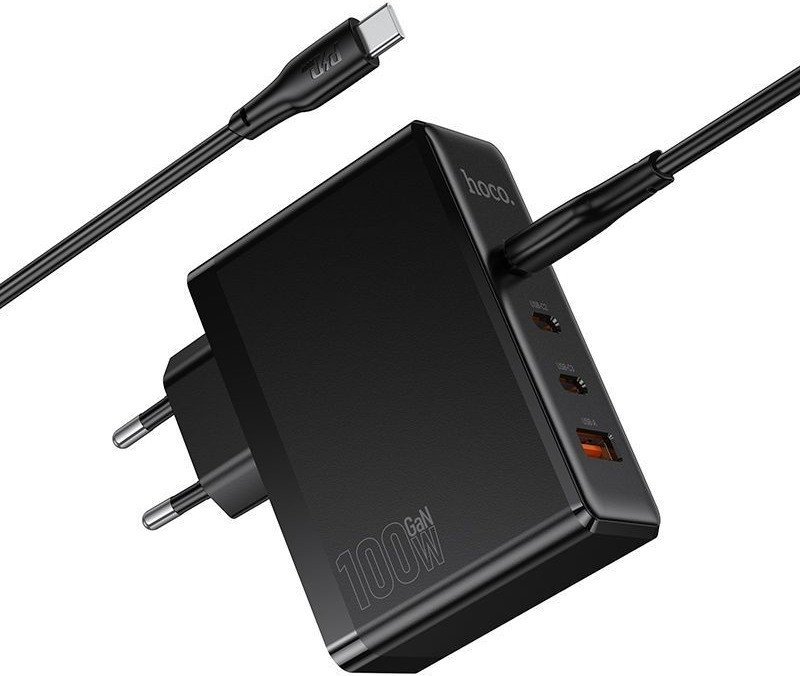 Сетевое зарядное Hoco N85 USB Type-C (черный)