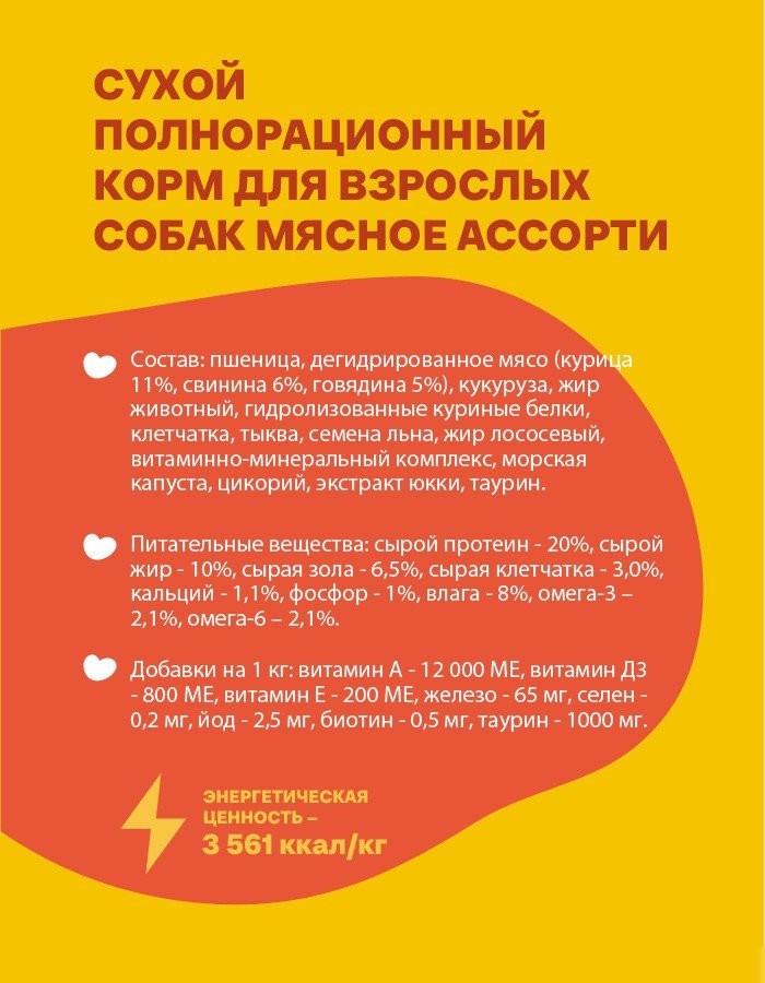 Сухой корм для собак Хаппи Лаппи Мясное ассорти 2 кг