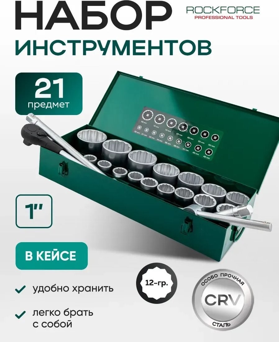 Набор головок слесарных RockForce RF-8211-9 (63995)