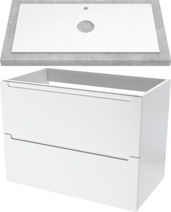 ЗОВ Тумба для ванной Дион 70 со столешницей D70LWP0M9003MKV5-T695C2 (белый матовый)