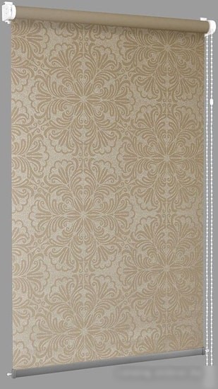 Мини рулонные шторы Delfa СРШ 01МПД 3593 48x170 (темно-бежевый, рисунок металлик принт)