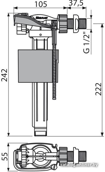 Впускной клапан Alcaplast A150-1/2" BL-01