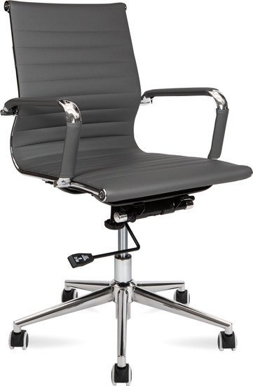 Кресло Norden Техно LB HA-100-45 (экокожа, хром/серый)