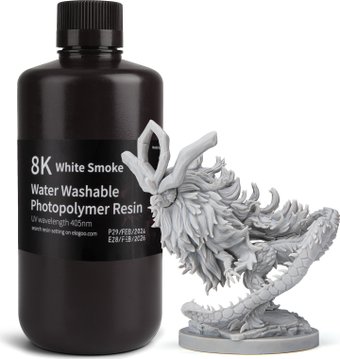 Фотополимер Elegoo Water Washable 8K 1кг (белый дым)