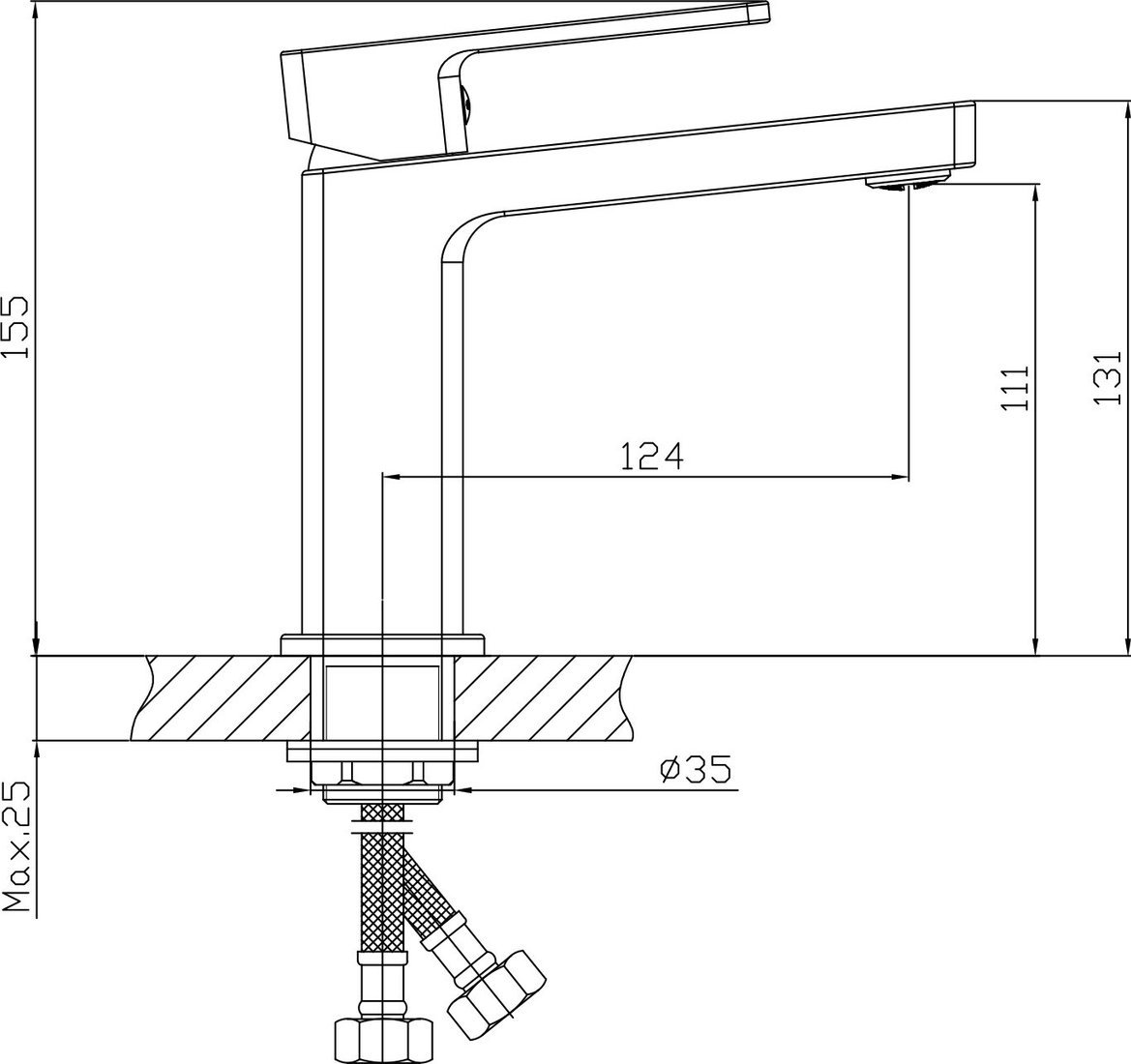 Умывальник Lauter 21370 + Cascade 21СК655BS
