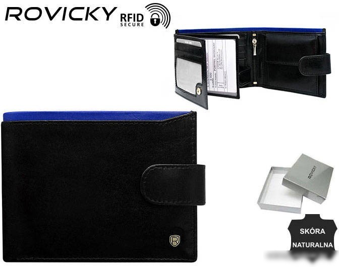 Кошелек Cedar Rovicky N992L-RVT (черный/синий)