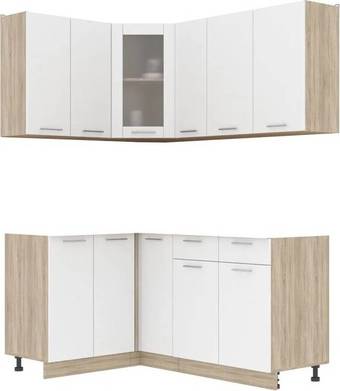 Готовая кухня Интерлиния Мила 12x17 без столешницы (белый платинум)