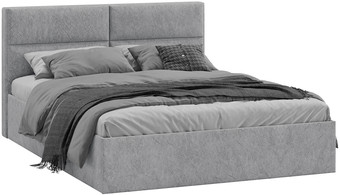 Кровать Трия Глосс универсальный тип 1 с ПМ 160x200 (микровелюр Wellmart Silver)