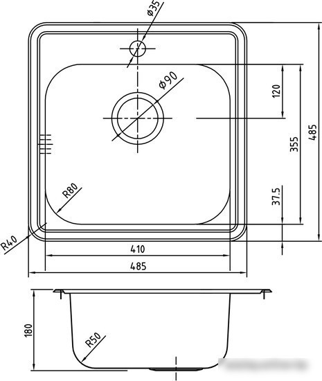 Кухонная мойка IDDIS Strit STR48P0i77