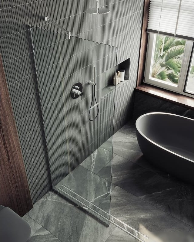 Душевая стенка MaybahGlass 195x69 MGD-701-5у (прозрачное стекло/хром матовый)