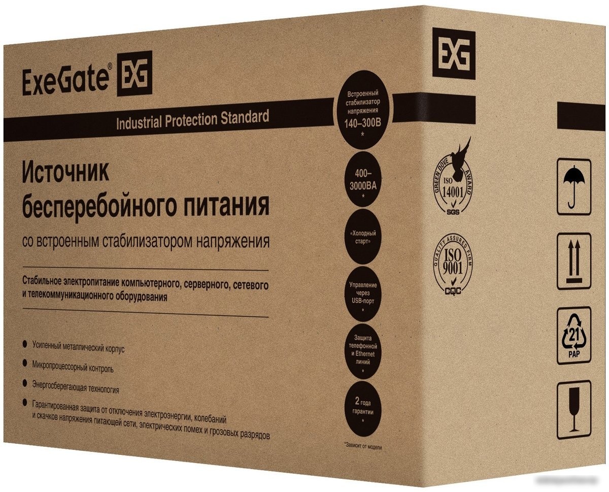 Источник бесперебойного питания ExeGate SpecialPro Smart LLB-800.LCD.AVR.C13.RJ.USB