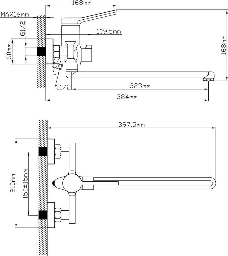 Смеситель Econoce D35 730 EC0731BL (черный)