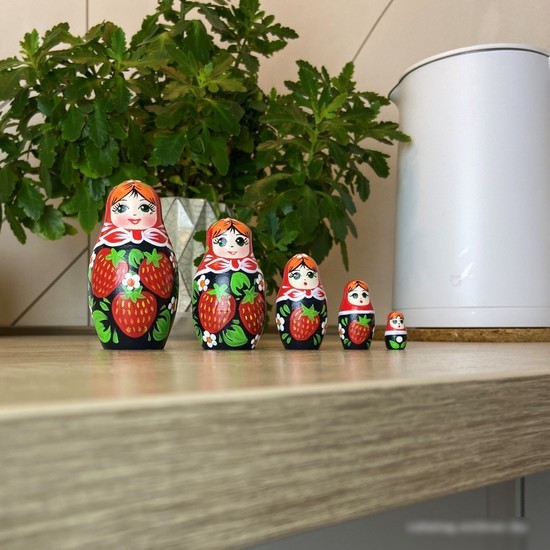 Развивающая игра Брестская Матрешка В сарафане с клубникой (набор 5 шт)