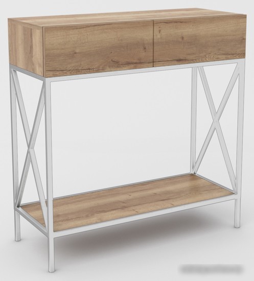 Консольный стол Hype Mebel Лесс 80x40 (белый/дуб галифакс натуральный) Консольный стол Hype Mebel Лесс 80x40 (белый/дуб галифакс натуральный)