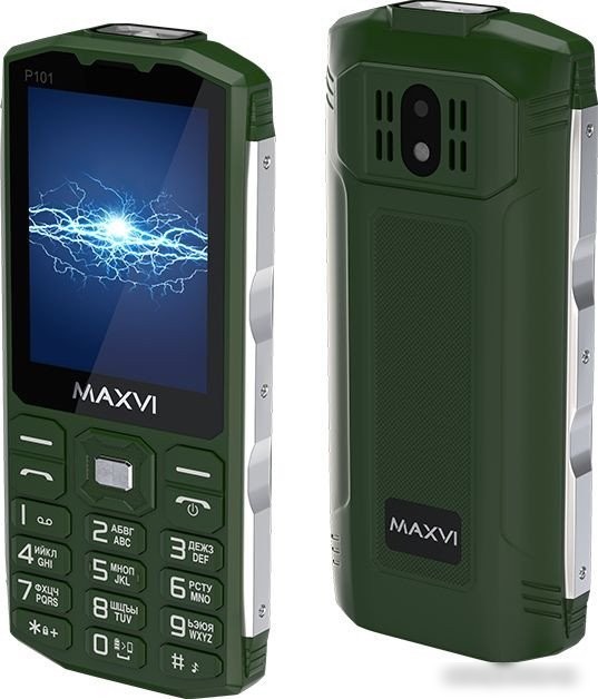 Кнопочный телефон Maxvi P101 (зеленый)