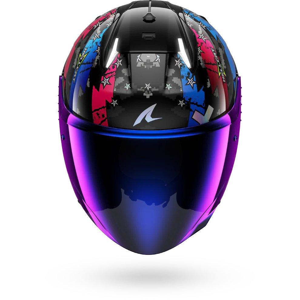 Мотошлем Shark Helmets Skwal i3 Jet Hellcat HE3510E-KUB-L (L, черный/хром/синий)